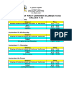 Jhs First Quarter Examination Schedule
