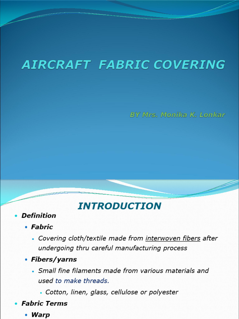 Aircraft Fabric Covering and Finishing Mod PDF Yarn Textiles
