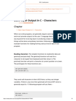 Basic Input Output in C - Characters