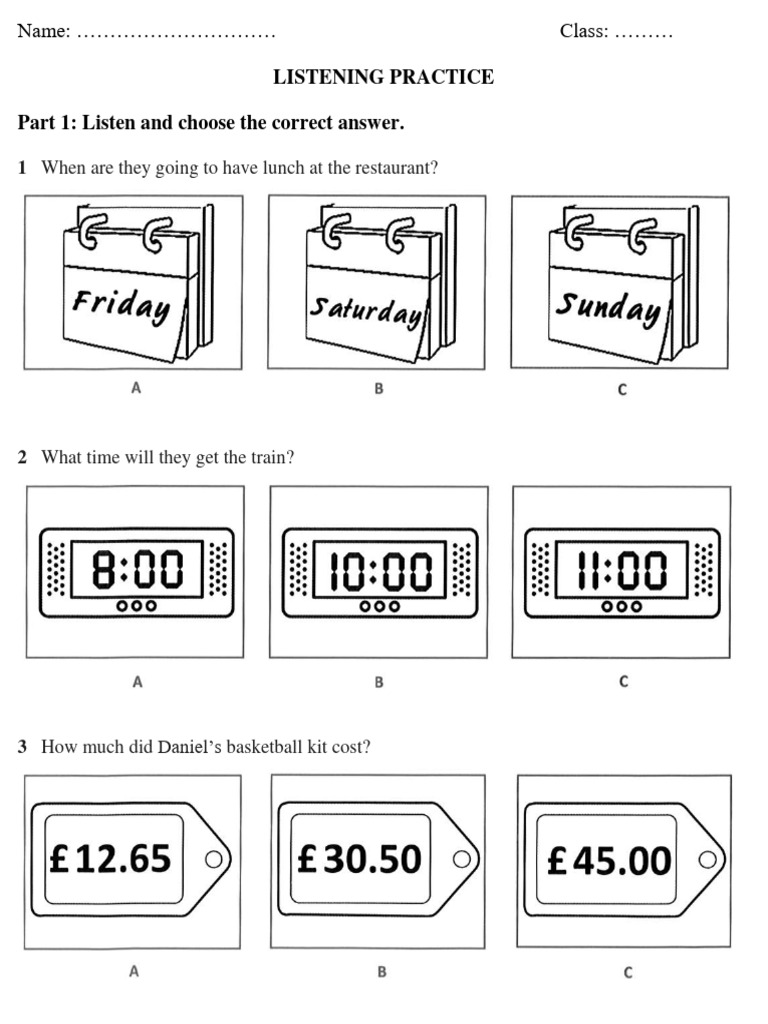 Listening Practice: Time & Events | PDF