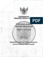 PERDASUS Papua Barat No 4 Tahun 2012 Tentang Keanggotaan Dan Jumlah Anggota Majelis Rakyat Papua Barat