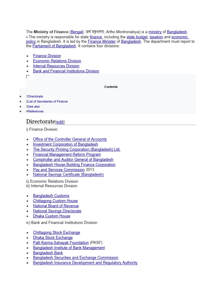 Ministry of Finance | PDF