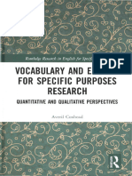 Vocabulary and English For Specific Purposes Research Quantitative and Qualitative Perspectives by Averil Coxhead