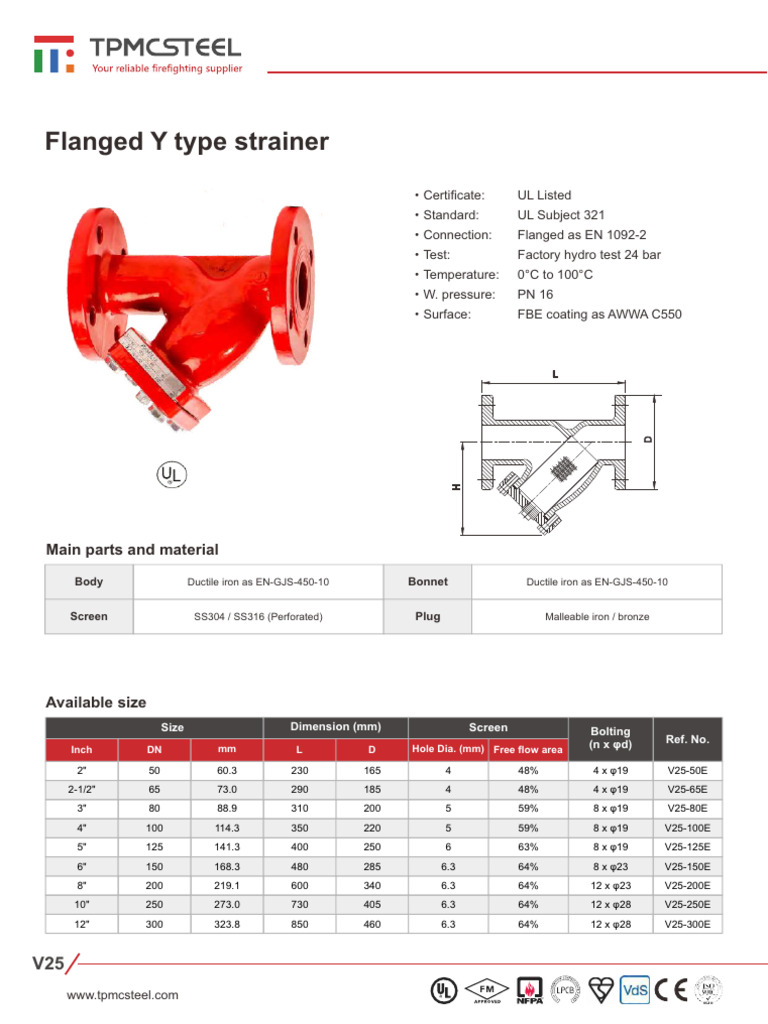 British Flanged Y Strainer PDF Ductility Applied And