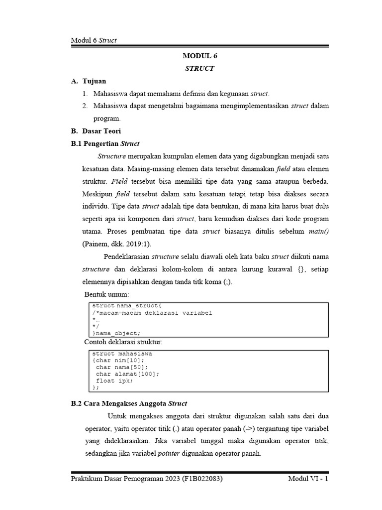 Panduan Lengkap Struct dalam Pemrograman | PDF | Komputer