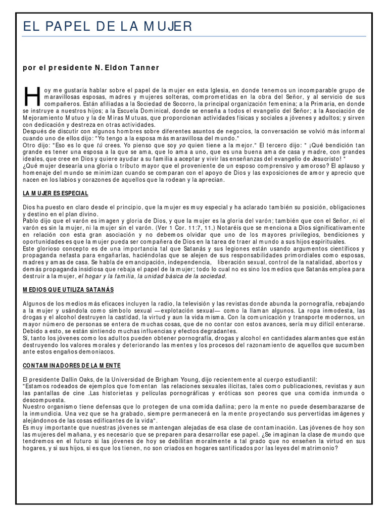 El Rol Fundamental de la Mujer en la Iglesia | PDF | Amor | Mujer