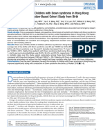 Mortality Among Children with Down syndrome in Hong Kong