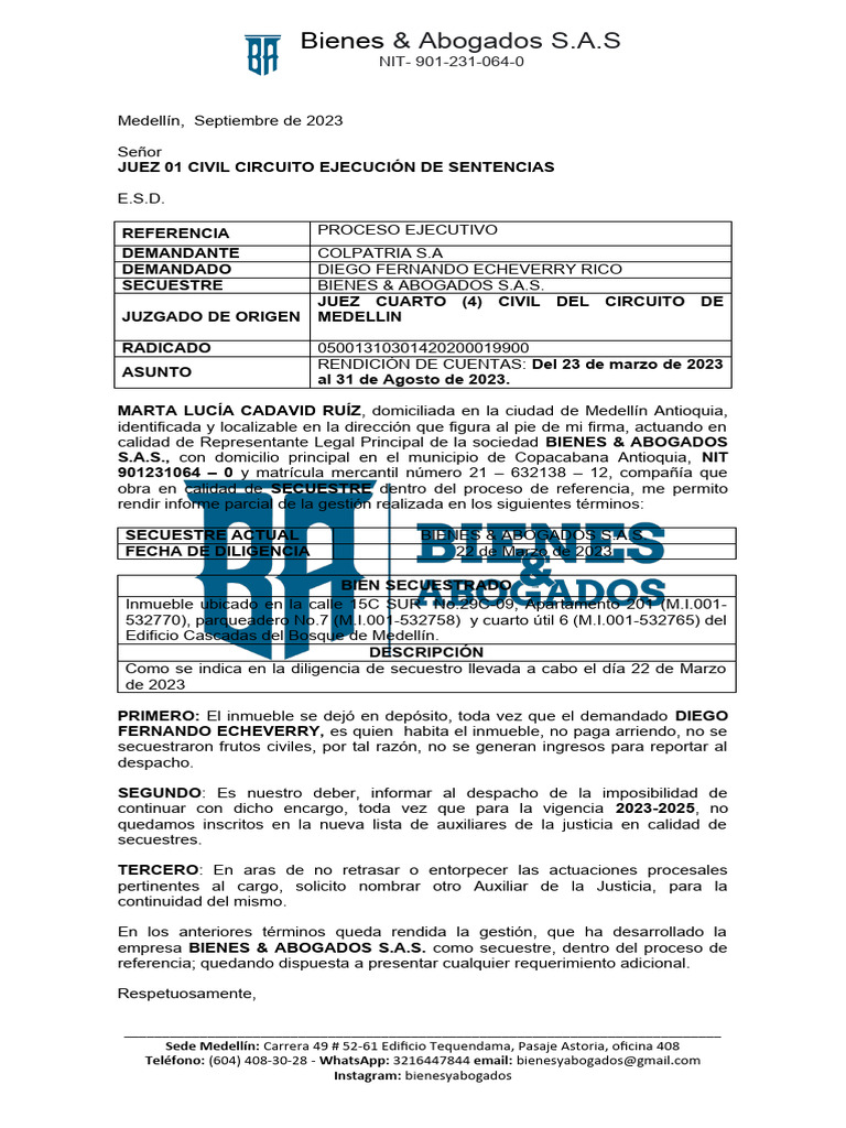 12 rendici n de cuentas colpatria s a vs diego echeverry 2020 00199