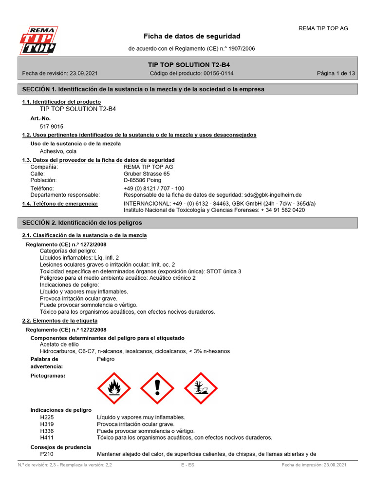 2-Tip Top Solution T2-B4 0114 | PDF | Solvente | Fases de la materia