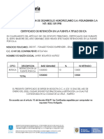 Sociedad Fiduciaria de Desarrollo Agropecuario S.A.-Fiduagraria S.A NIT: 800.159.998 Certificado de Retención en La Fuente A Titulo de Ica