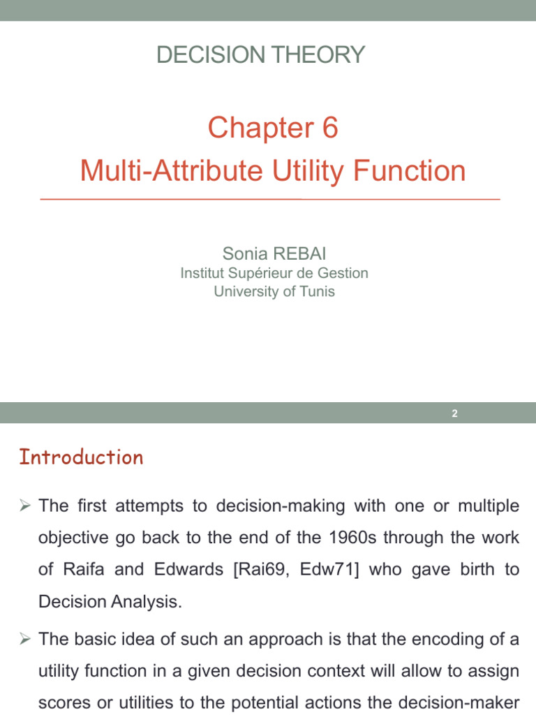Chapter 6 MAUF | PDF | Utility | Decision Making