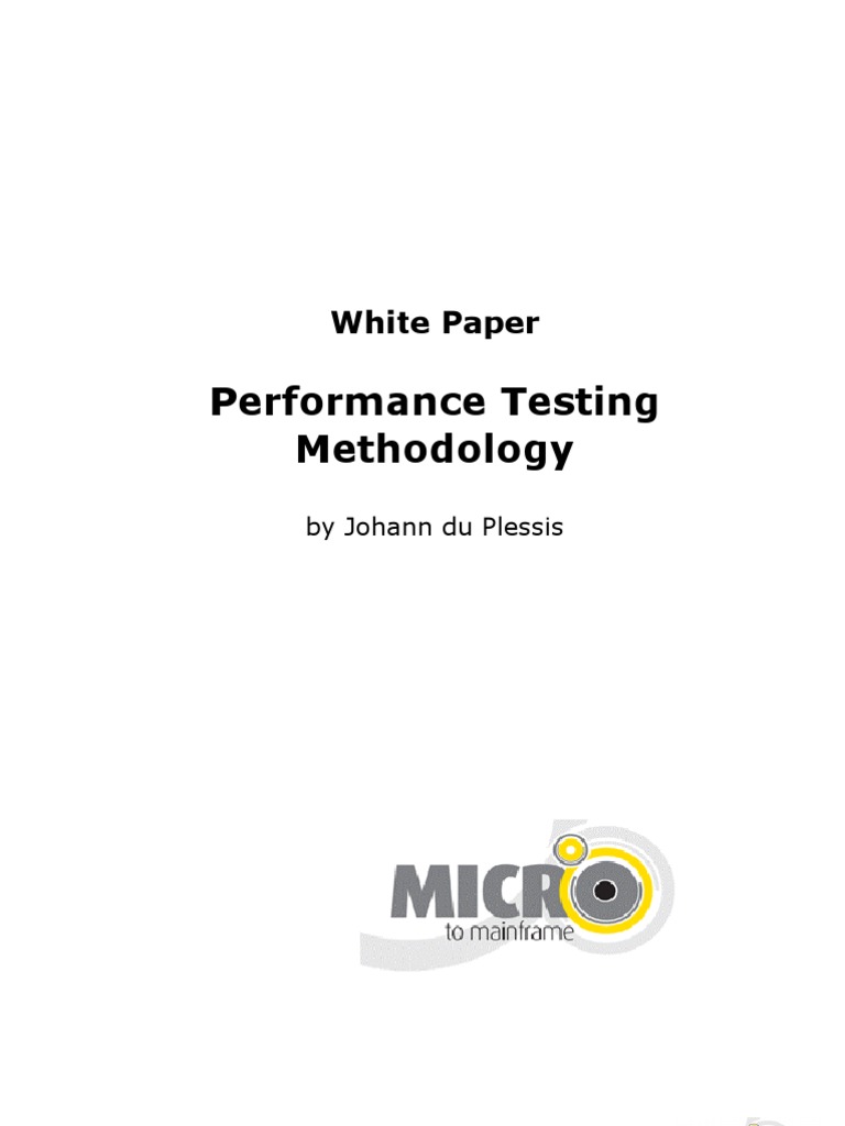 White Paper - Software Performance Test Methodology | PDF