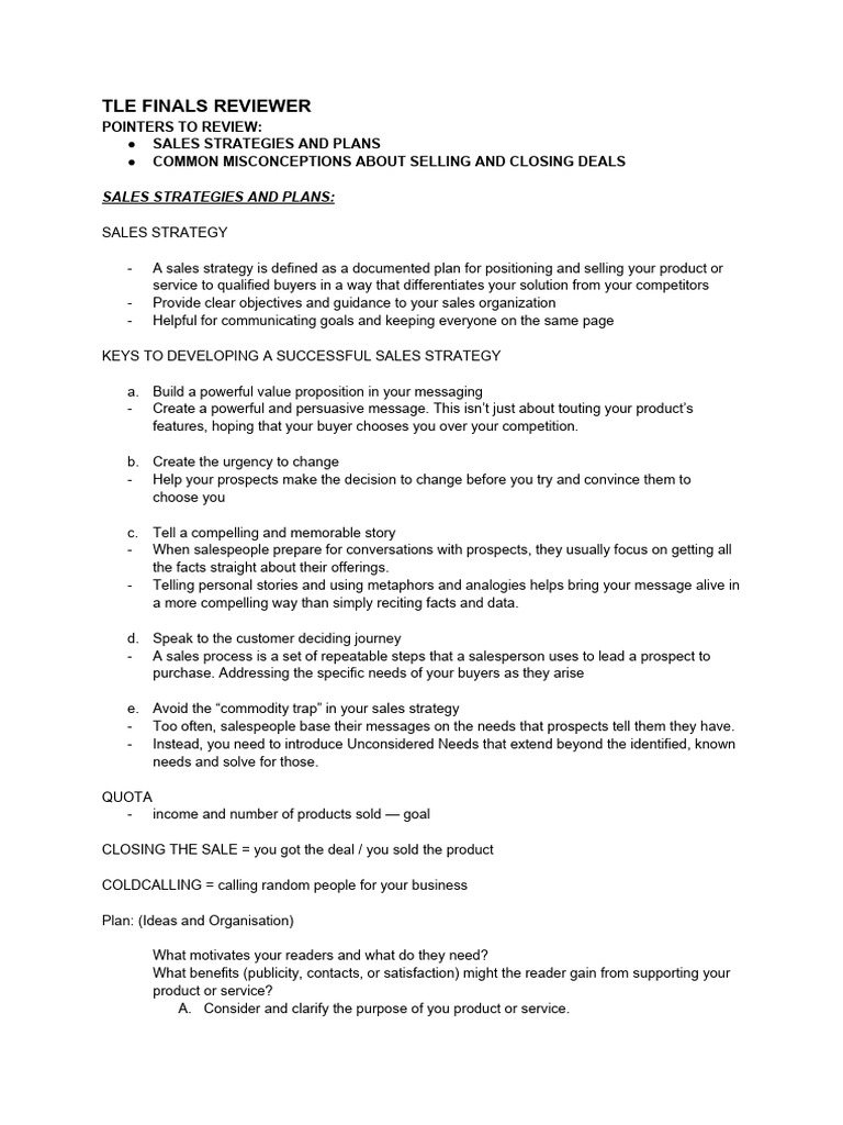 Examples Of Sales Strategies