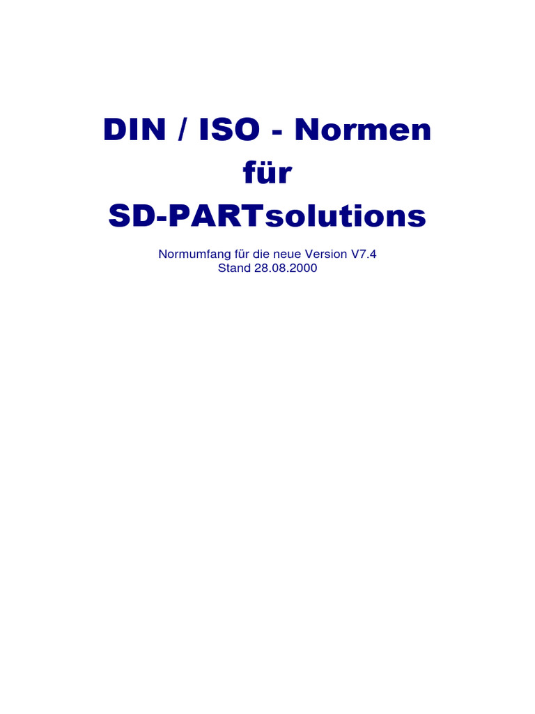 DIN / ISO - Normen Für SD-PART Solutions | PDF