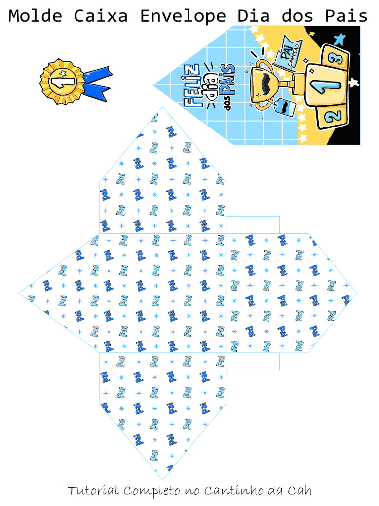 Molde Caixa Envelope Dia Dos Pais | PDF