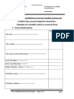 Assingment 3 Evaluation of A Scientific Article Form