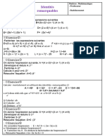 Calcul Litteral Et Identites Remarquables Serie Dexercices Word 3