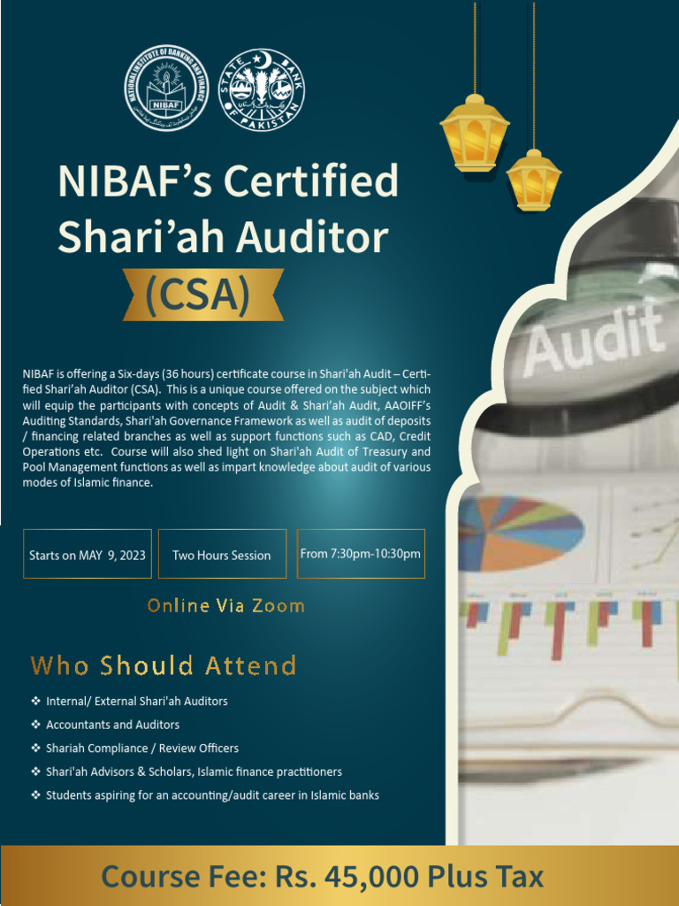 CSA Certified Shariah Auditor Pumflet PDF Audit Islamic Banking