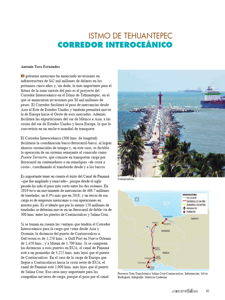 Corredor Interoceánico del Istmo de Tehuantepec | PDF | canal de Panama ...