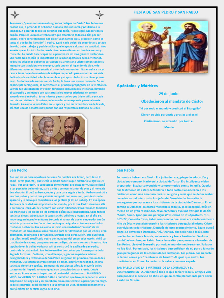Enseñanzas de San Pedro y San Pablo | PDF | Pablo el apóstol | Jesús