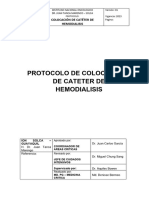 Protocolo de Colocación de Cateter Hemodialisis Uci - Solca