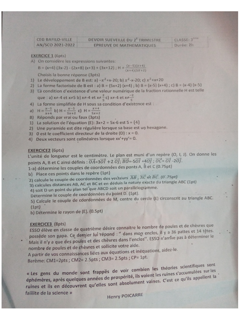 Correction DM Maths 6ème | PDF | Concepts mathématiques | Géométrie