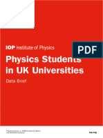 Physics Students in UK Universities HESA Data Brief