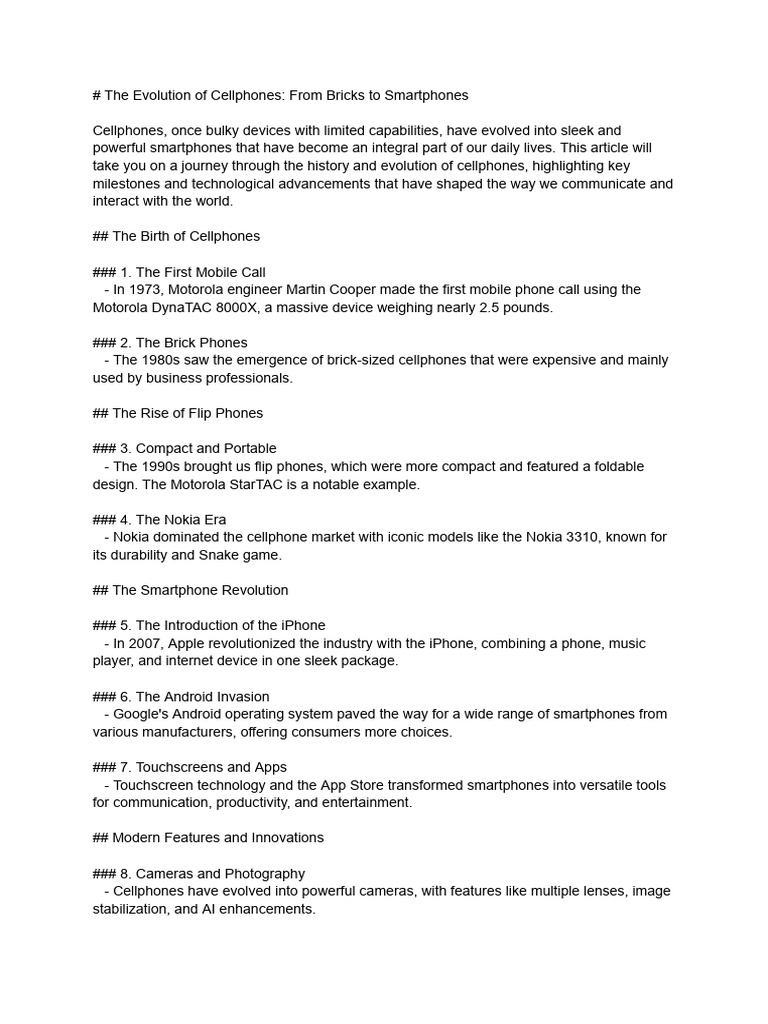 # The Evolution of Cellphones - From Bricks To Smartphones With Great ...