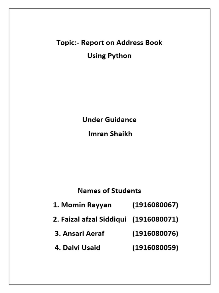 Python Address Book Project Guide | PDF | Computing | Software