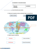 Examen de Geografía 4°A Segundo Bloque: Paralelos