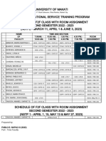 CNST Schedule of Face To Face Class 2nd Sem 22 23