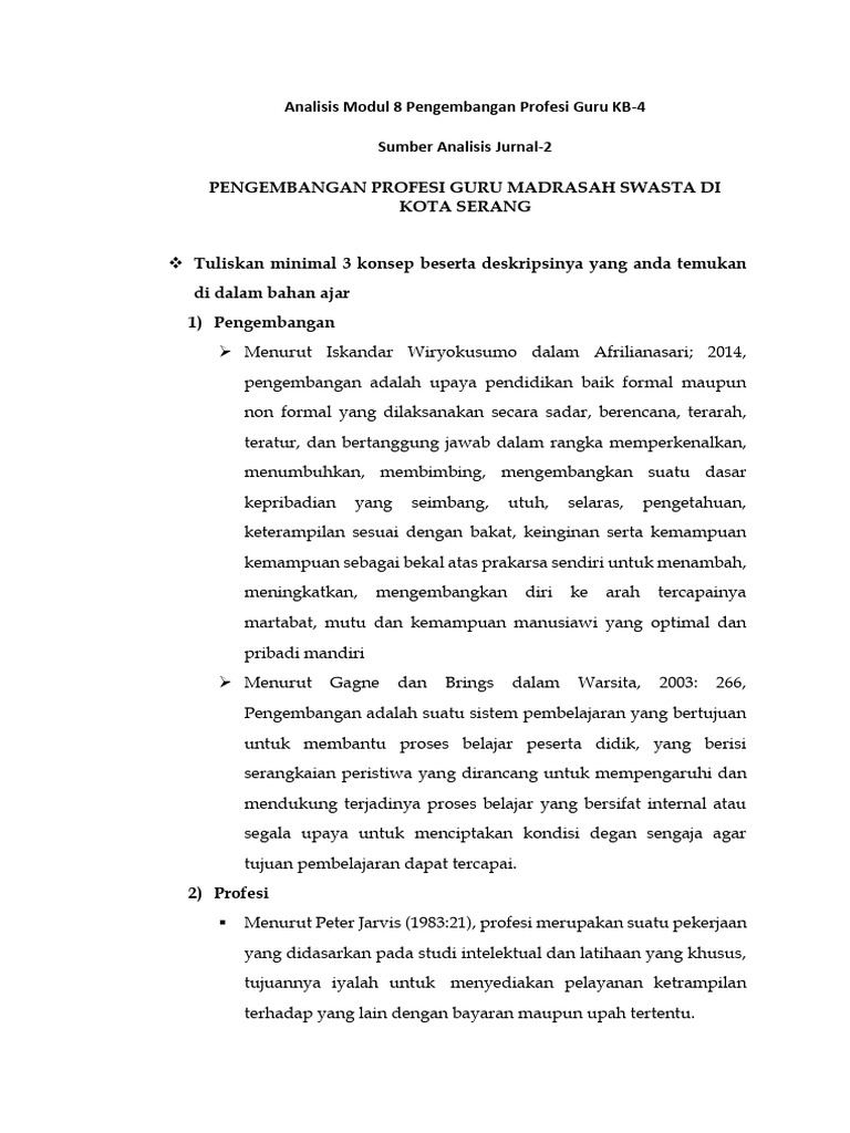 Pengembangan Profesi Guru di Serang | PDF | Karier & Perkembangan ...