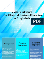 Factors Influencing The Choice of Business Education in Bangladesh
