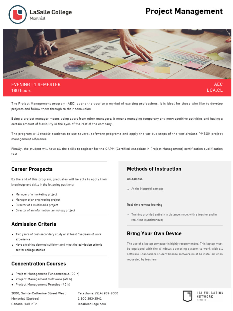 Aec Projet Management Courses Pdfbrochure En Pdf Computing