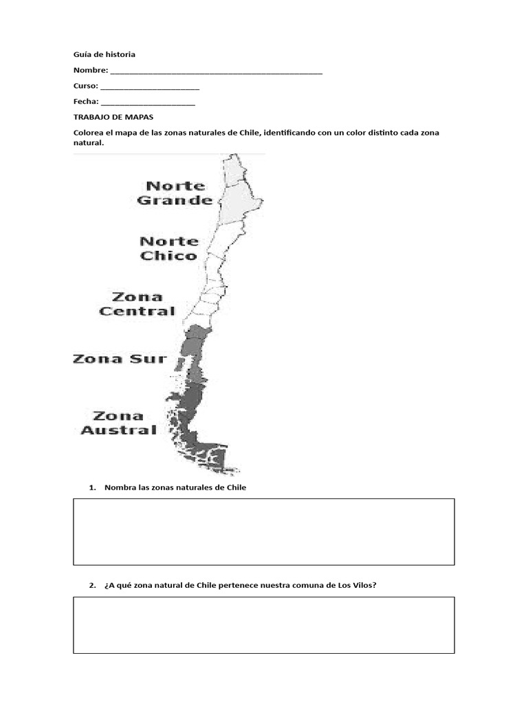 Zonas Naturales y Regiones de Chile | PDF | Chile