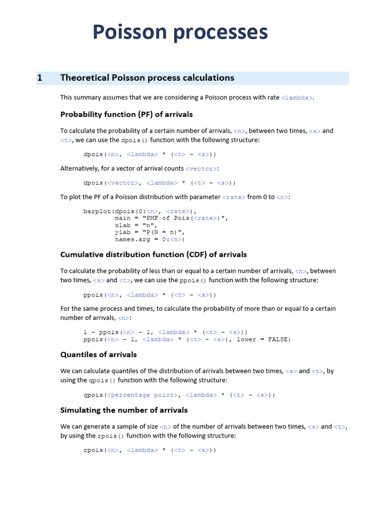Poisson Process Calculations Guide | PDF | Markov Chain | Matrix ...