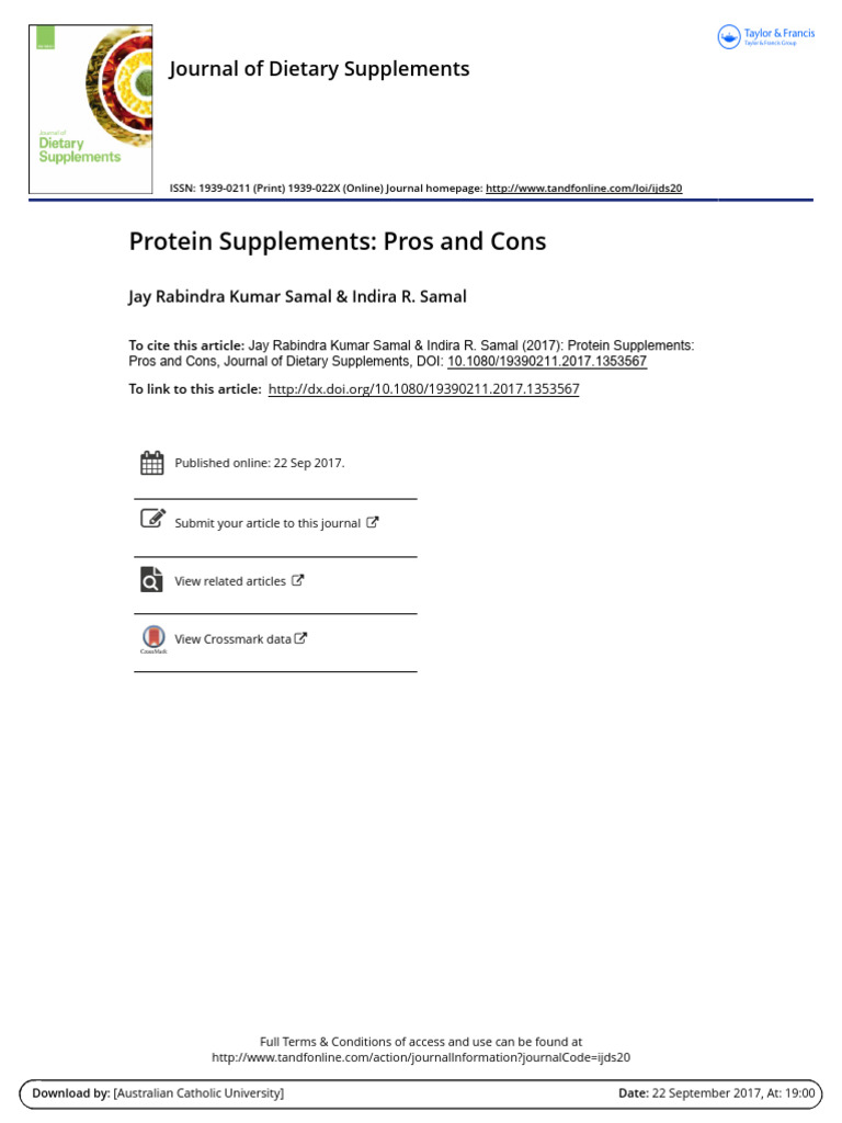 Protein Supplement Pros And Cons Pdf Dietary Supplements Diet