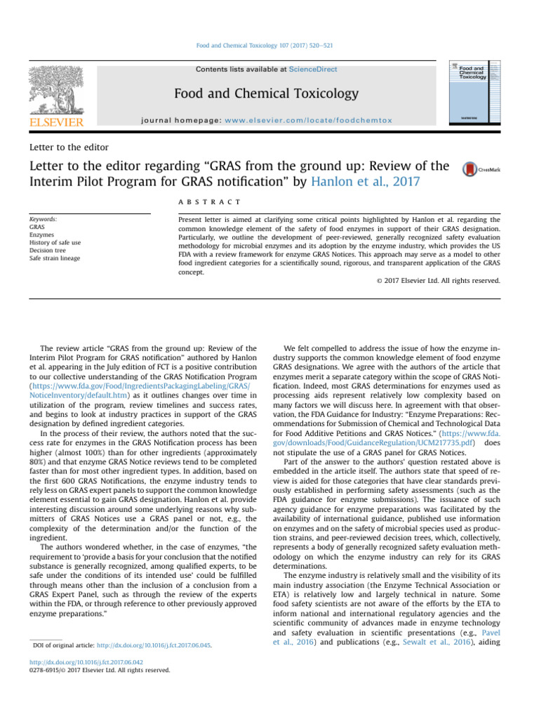ETA Response GRAS From The Ground Up Final | PDF | Food And Drug ...