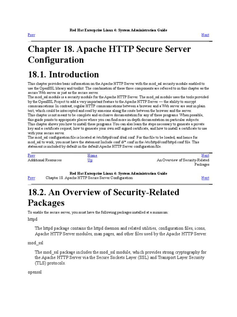 Apache HTTP Secure Server Setup | PDF | Public Key Certificate | Secure ...