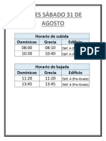 Buses Sábado 31 de Agosto