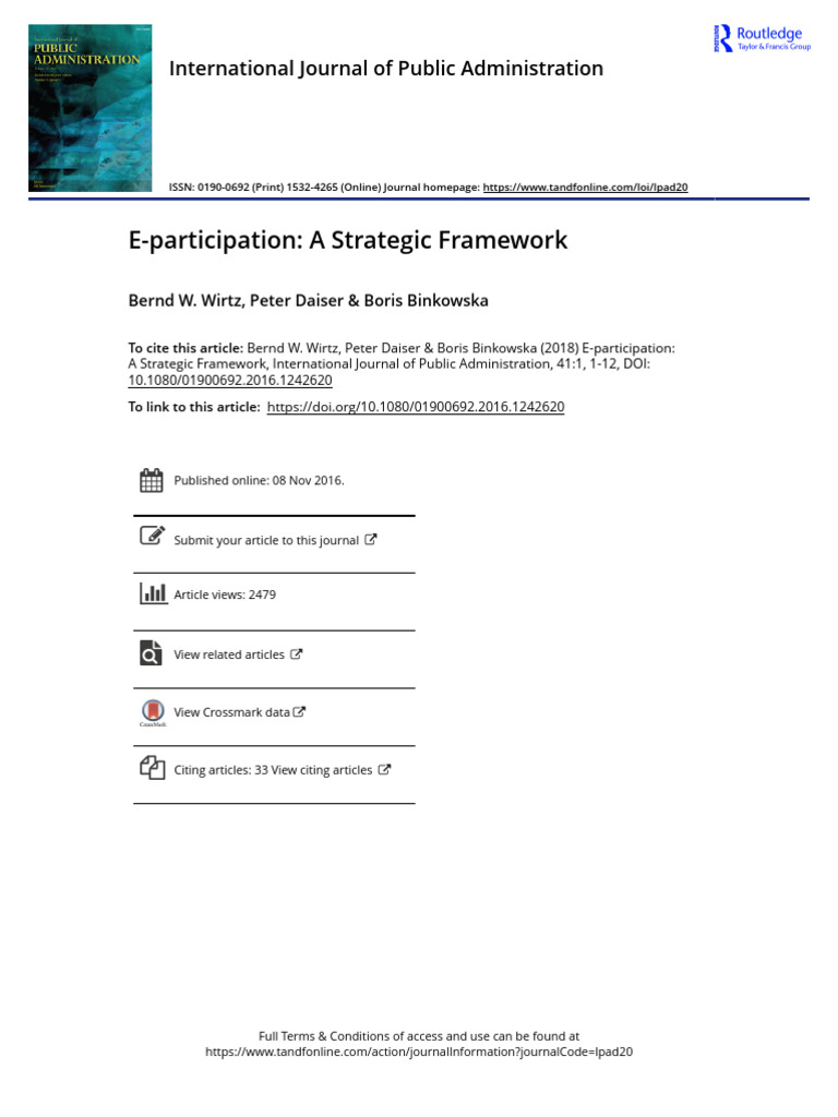 E-Participation: Strategic Framework Overview | PDF | Evaluation ...
