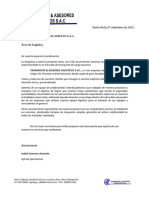 Carta de Presentación - Transporte & Asesores Logisticos S.A.C - JRM