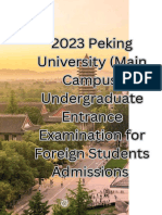 2023 Peking University (Main Campus) Undergraduate Entrance Examination For Foreign Students Admissions
