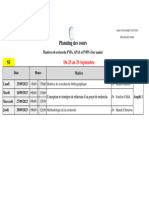 Planning M Recherche S1 25 Au 29 Septembre