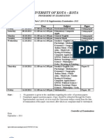 University of Kota - Kota: Day Date Time Subject Paper