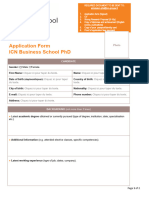 PHD Application Form