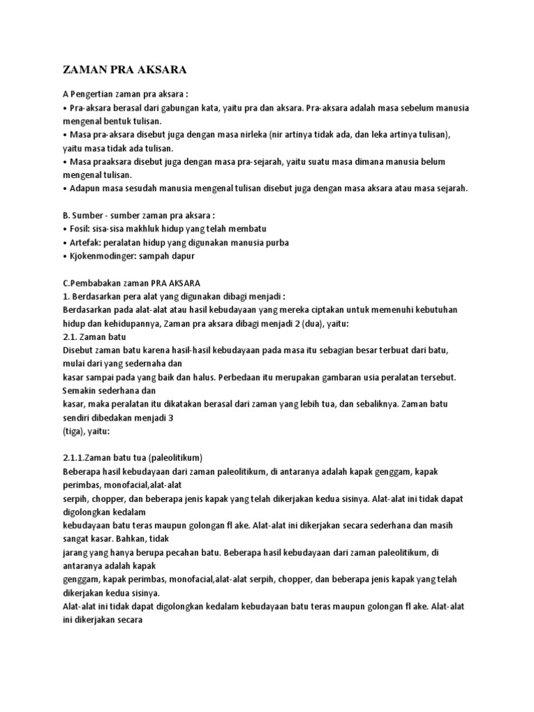 Zaman Pra Aksara
