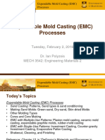 Expendable Mold Casting (EMC) Processes