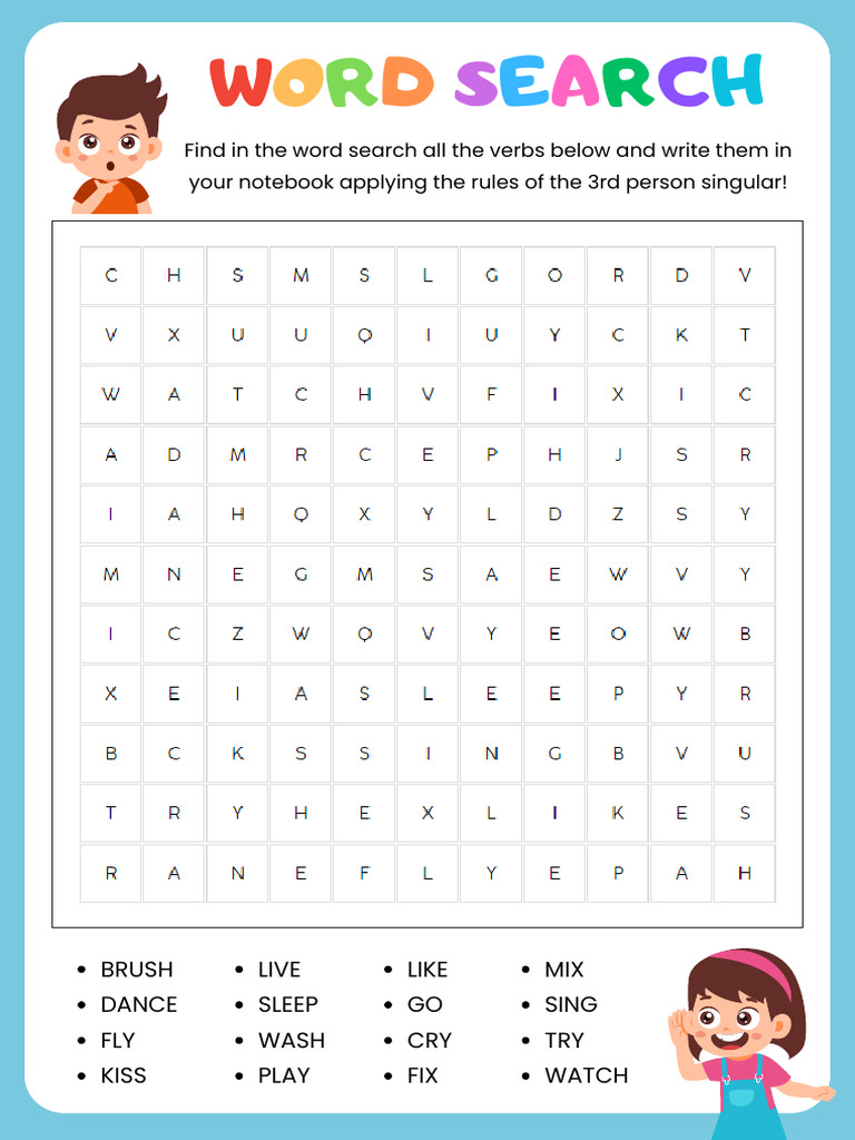 English Word Search Worksheet | PDF