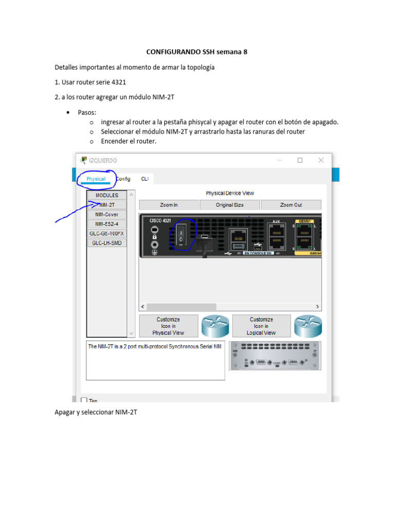Configuración de SSH en Router con NIM-2T | PDF